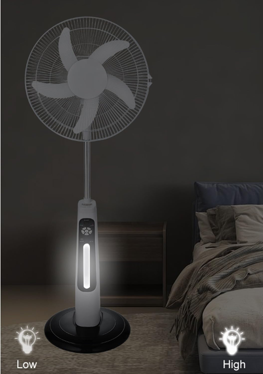 Ventilateur Solaire Portable 4-en-1 avec Télécommande