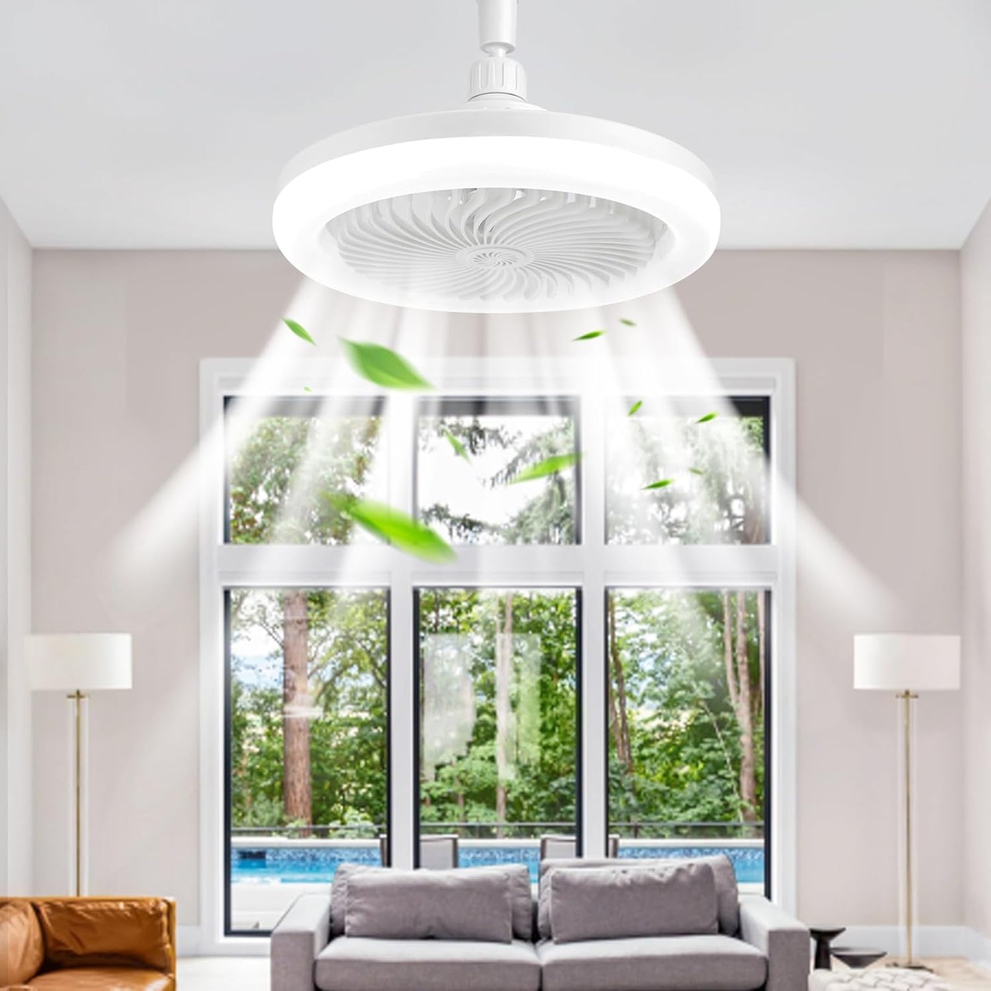 Lampe Ventilateur de Plafond LED avec Télécommande