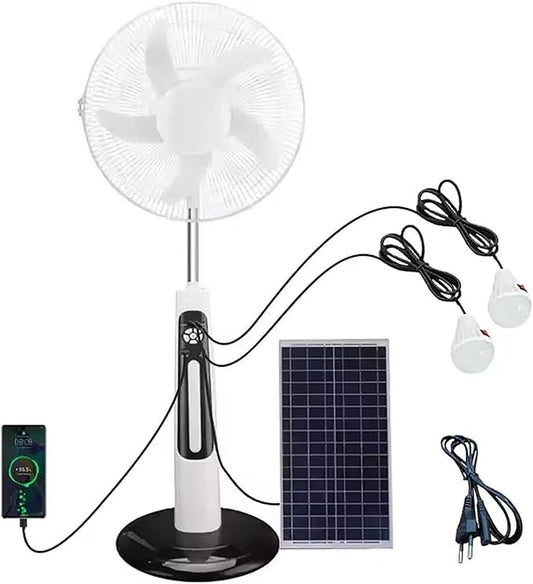 Ventilateur Solaire Portable 4-en-1 avec Télécommande