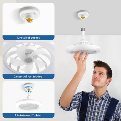 Lampe Ventilateur de Plafond LED avec Télécommande