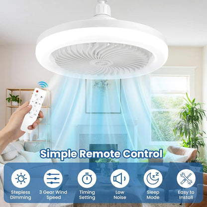 Lampe Ventilateur de Plafond LED avec Télécommande