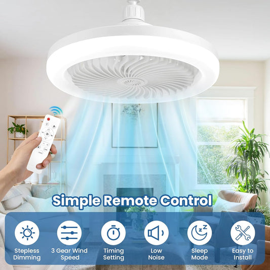 Lampe Ventilateur de Plafond LED avec Télécommande